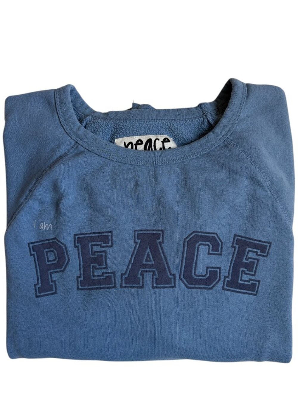 Peace Love World "I Am Peace" Sweatshirt (Blue) - Medium